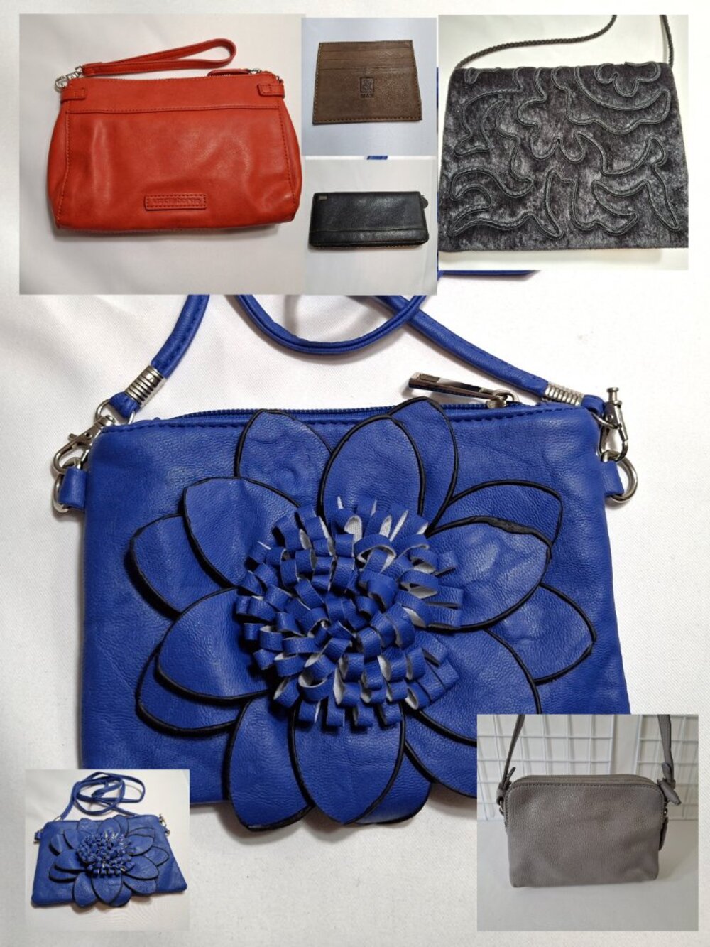 Group of 7 Bags & Wallets Nine West, Liz Claiborne, Danier, &Unbranded, Assorted
